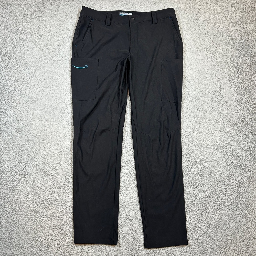 Amazon Luly‎ Yang Men's Black Cargo Pants Size L 34-36 Stretch Performance